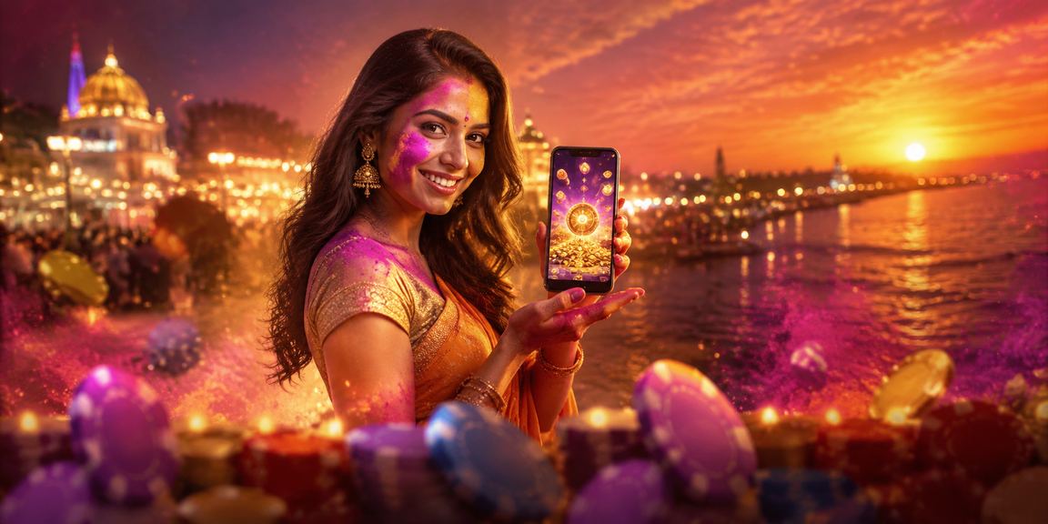 Colorful Holi festival scene in Chennai illustrating lively sports betting